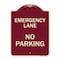Signmission Emergency Lane No Parking Heavy-Gauge Aluminum Architectural Sign, 24" x 18", BU-1824-24109 A-DES-BU-1824-24109 - alternate 1